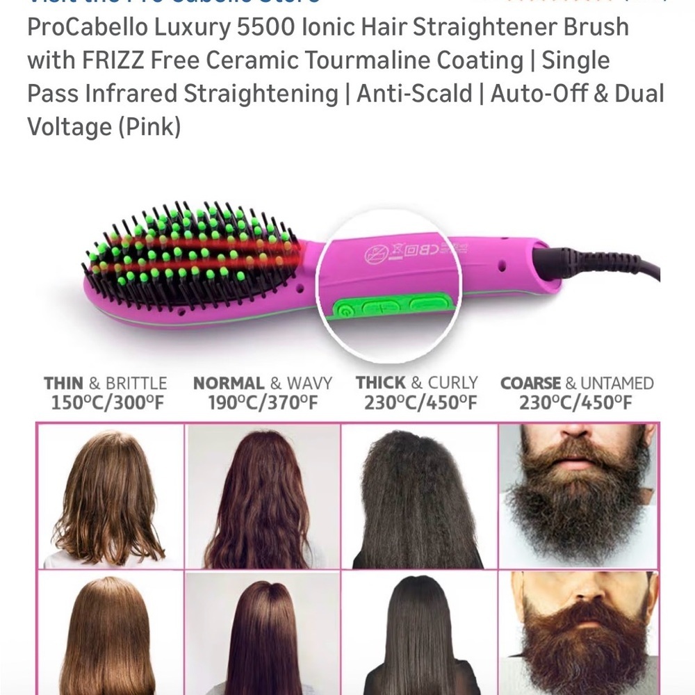Pro Cabello Advanced Infrared Technology Luxury 5500 Straightening Hair Tool.